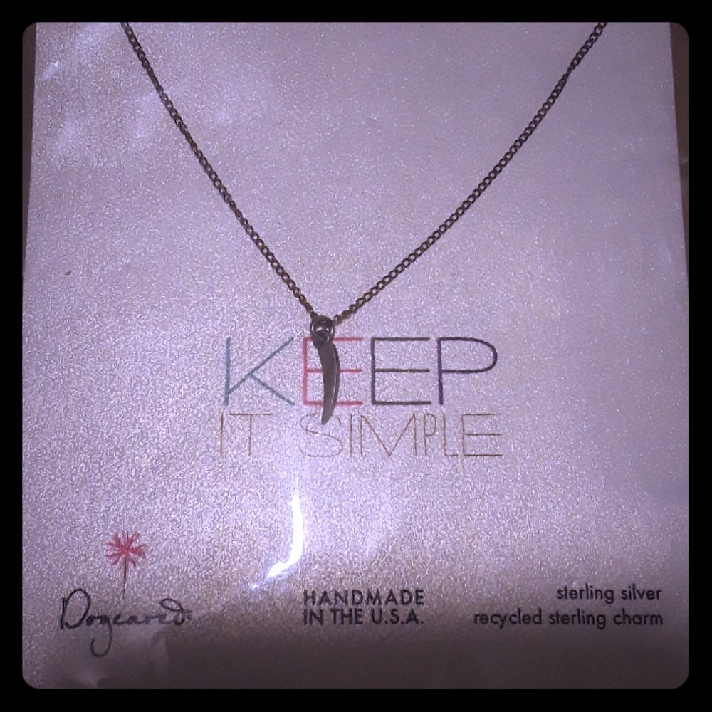 Dogeared sterling silver, recycled silver charm